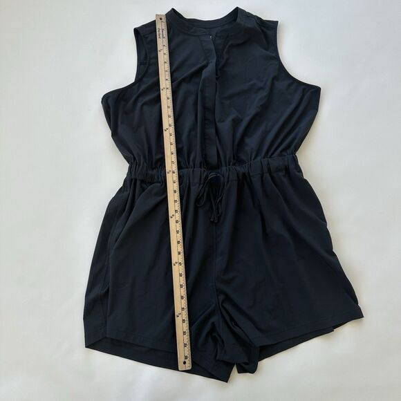 Girlfriend Collective Stretch Woven Athletic Romper Black Size Small $92 - Picture 5 of 8